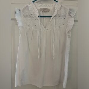 White lacy LOFT blouse